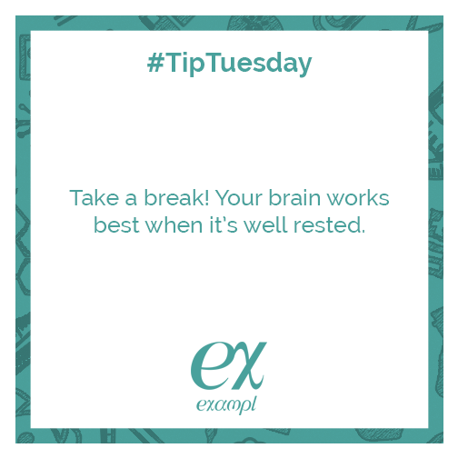 examplapp's tweet photo. We know it’s only #Tuesday, but take a break and recharge before tackling #Wednesday. #TipTuesday #GetUnstuckWithHW http://t.co/WewvmyHiae
