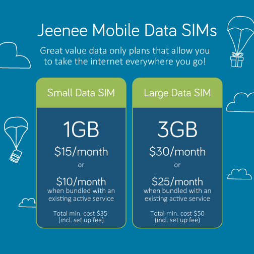 JeeneeMobile's tweet photo. Introducing our NEW Data SIMs! Browse the internet everywhere you go on a compatible device. http://t.co/OGPN6RkJZR http://t.co/agxkX6SJxm