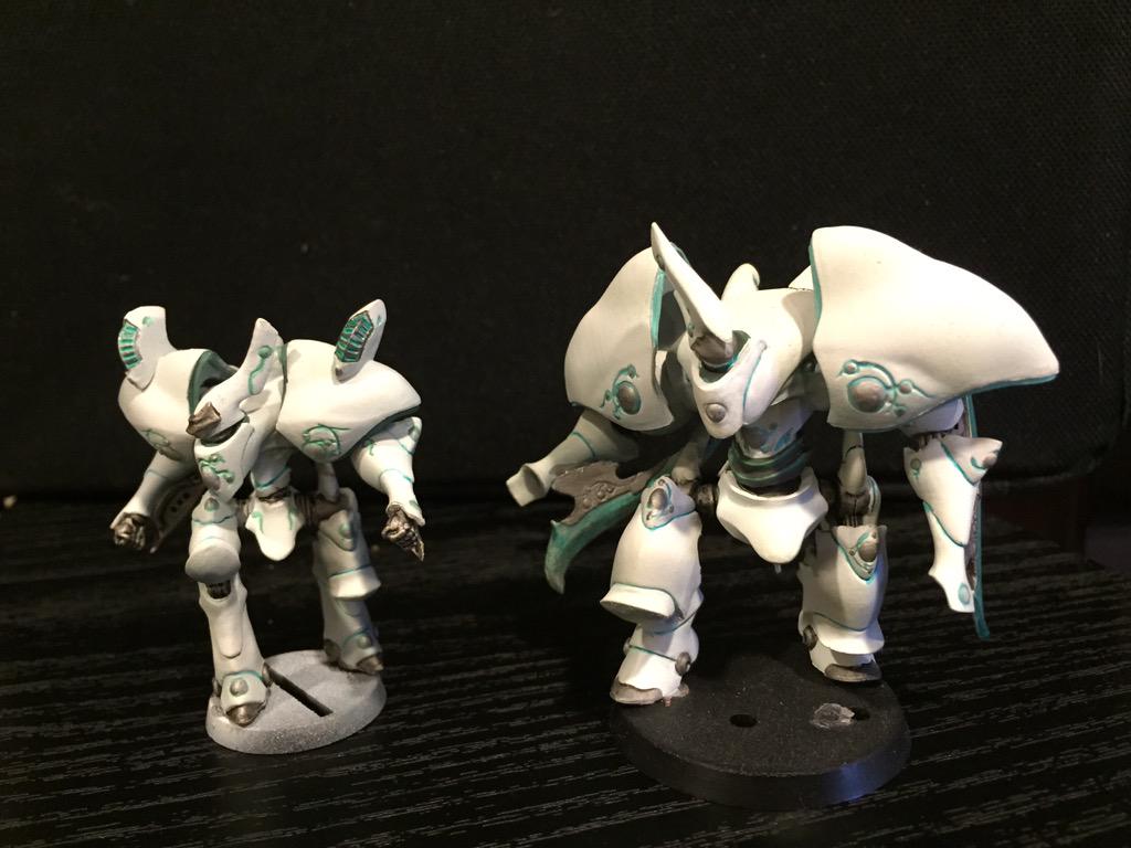 StudioRebelScum's tweet photo. Some of my #Retribution #Warjacks. #Warmachine #WarmaHordes #Scyrah #Warmongers #Wargames #MiniPainter #WIP http://t.co/6ZRPtPhtEO