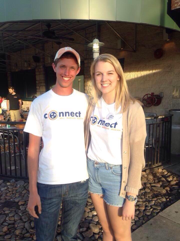 UTKDailyBeacon's tweet image. President Will Freeman and Vice President Madison Kahl of @Vote_Connect bask in post-win glow