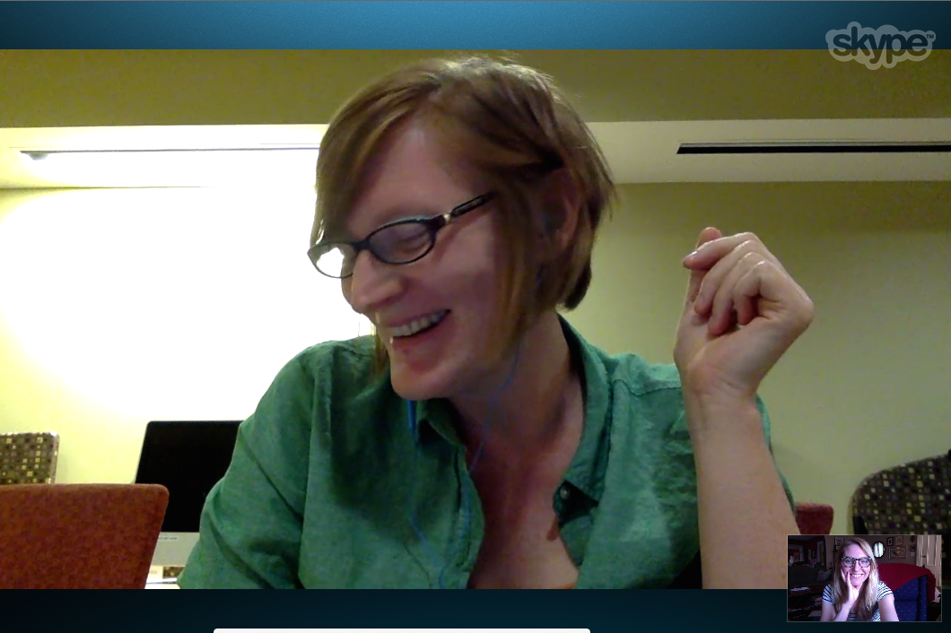 realscientists's tweet photo. 6:30PM Harvard/5:30C: @maggiekb1 & I combine our Maggie forces to address the world's #scicomm #scidentity quandaries http://t.co/csFt8RJEL8