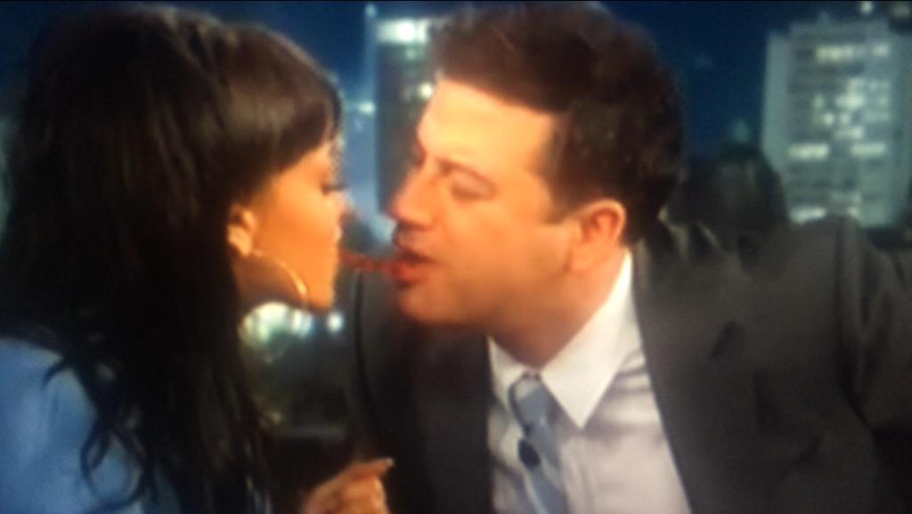 .<a href="/jimmykimmel/">Jimmy Kimmel</a> nominated #JJAbrams &amp; #Chewbacca and <a href="/rihanna/">Rihanna</a> chose #JimParsons &amp; <a href="/mollymcnearney/">Molly McNearney</a>. #TwizzlerChallenge