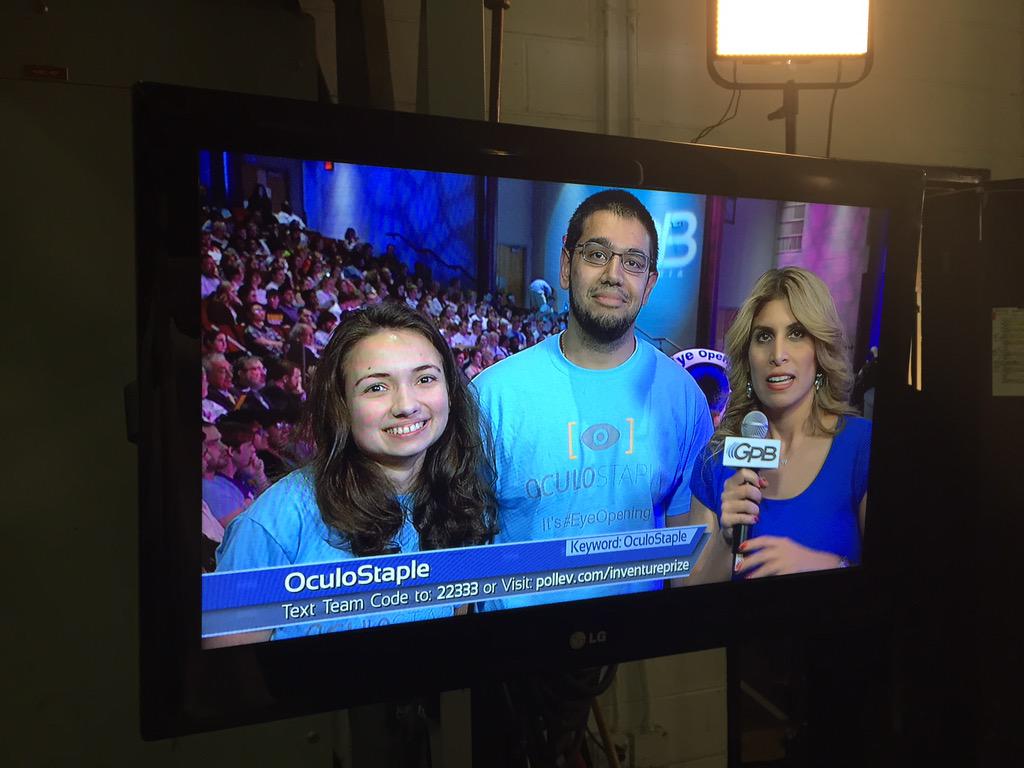 OculoStaple's tweet photo. @GeorgiaTech @inventureprize People's Choice voting is open. Text OculoStaple to 22333!! Thanks for your support!! http://t.co/7CNhgyZJJo