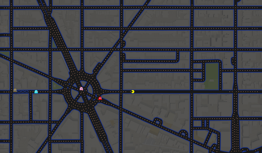 ForbesTech's tweet photo. Google's April Fools' prank transformed street maps into Pac-Man: http://t.co/kYZtGGg4wO http://t.co/pT3suhOqOz