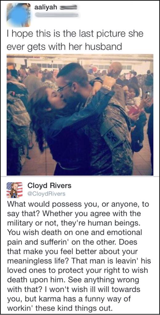CloydRivers's tweet photo. If you don't stand behind the troops, feel free to stand in front of them. Merica. http://t.co/ICtk3yLG6n