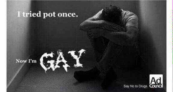 SHlTSTORMS's tweet image. Dont smoke weed youll turn out gay. 😔