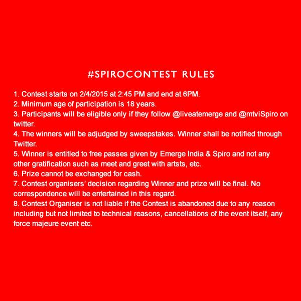 LiveAtEMERGE's tweet photo. Contest rules for the Ridiculously Easy #SpiroContest is here. Read carefully. @MTViSpiro #PrettyLights FTW http://t.co/frUsuE8DyC