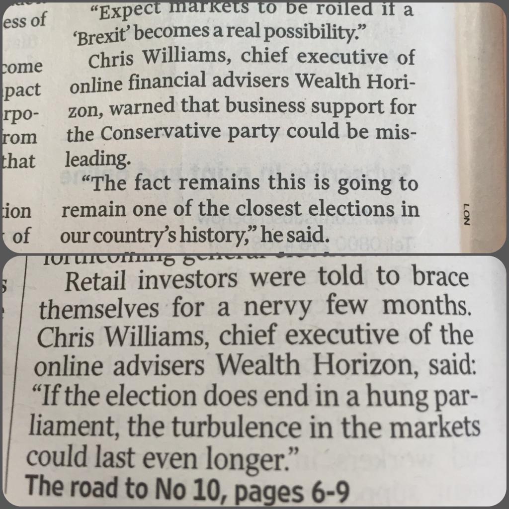 CWilliamstweets's tweet photo. Proud to see online advisers @WealthHorizonUK in the @thetimes and @FT this morning http://t.co/zKpMIuTdNO