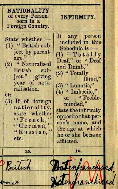 This woman declared that she and the servant had the following infirmity: “Not enfranchised”