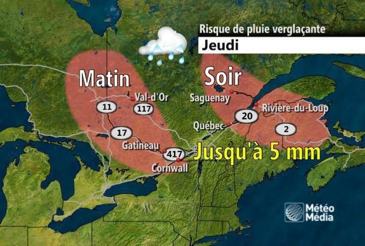 VickyLatour_MM's tweet photo. De la #pluie verglaçante sur le #Québec . Prudence sur les routes! Tous les détails @meteomedia #mm http://t.co/YQQmJRPSE6