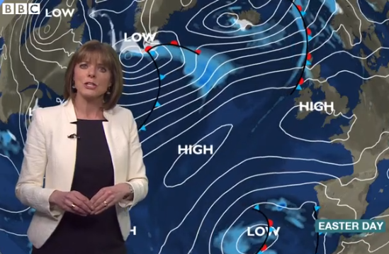 bbcweather's tweet photo. High pressure in charge for #Easter weekend: dry, settled &amp; often cloudy weather expected http://t.co/YEoNDezwuf Jo http://t.co/PJRiK6a0q5