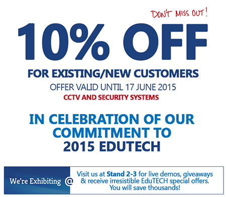 TheSamsungCC's tweet photo. In celebration of our commitment to #2015EduTECH, we're giving 10% OFF specials to everyone! #samsungcc #cctv http://t.co/S5l15IZi8N