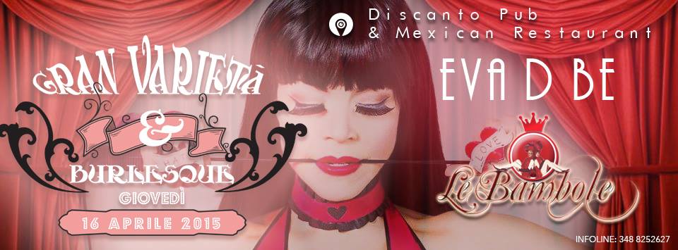 DiscantoMusic's tweet photo. GIOVEDì 16  Tornano Eva D Be &amp; Le Bambole ..vi aspettiamo al Discanto! #Varietà #burlesque #sexy #comic #Chioggia http://t.co/o4sRn60pKb