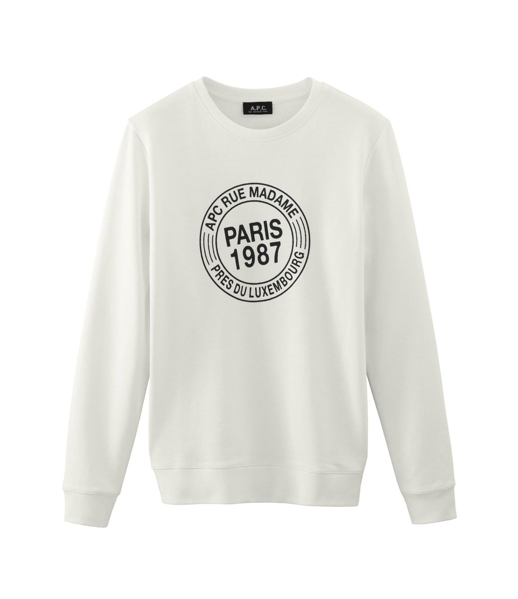 APC_KOREA's tweet photo. 대학교에서 영감받은 “Paris 1987” 엠블럼 스웻셔츠. http://t.co/l2VIccSzpC http://t.co/NcD8hG1Odk