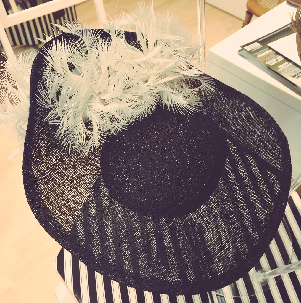 Today's headpiece is this black and white number from @millineryrosieo We also have it in a stunning inky blue #hats