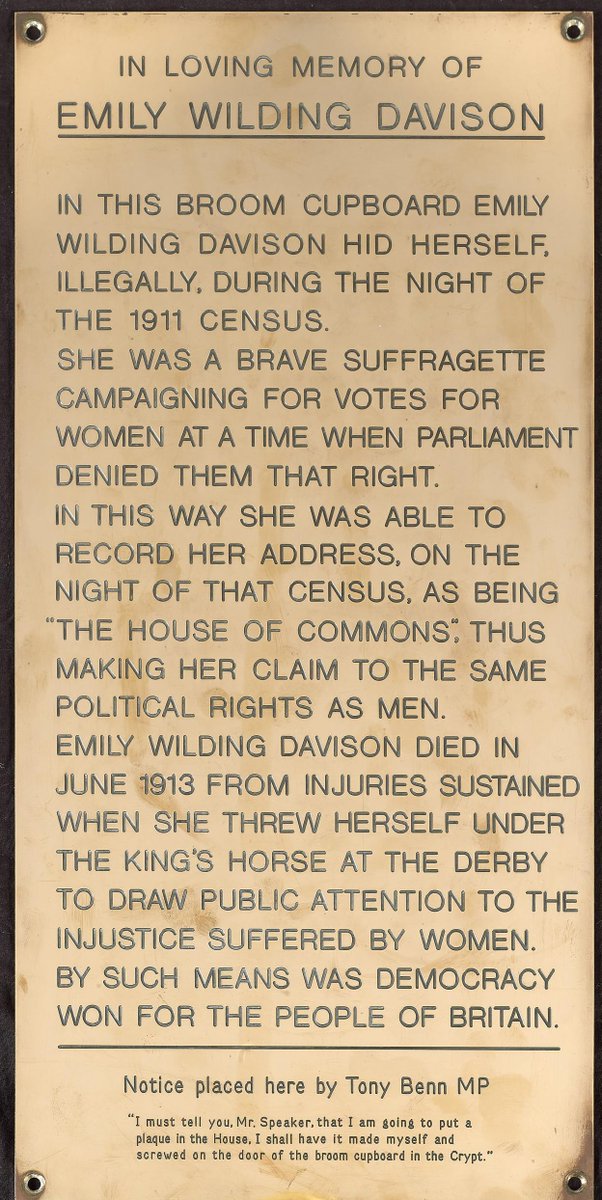 This is the plaque that Tony Benn MP placed in the broom cupboard to commemorate the occasion. news.bbc.co.uk/1/hi/uk_politi…