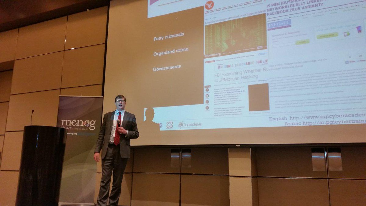 ProtectionGIntl's tweet photo. Sebastian Madden today at #MENOG15, download his presentation here http://t.co/9UUfhhCwwc #cybersecurity #MiddleEast http://t.co/d7ewu1xbD1