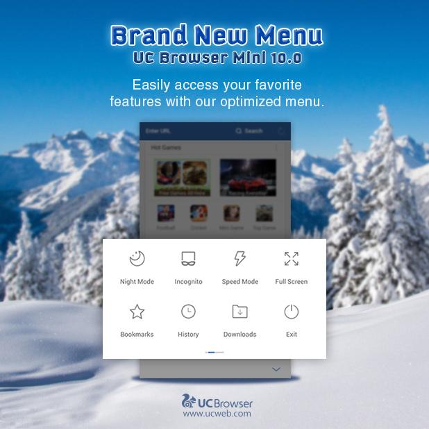 UCBrowser's tweet image. Did you notice #UCBrowserMini&apos;s brand new menu? What do you think of it? :)