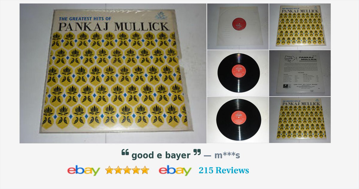 The Greatest Hits Of #PankajMullick (1962) - PLZ GET YOUR BIDS IN & RT #Bollywood #Vinyl #LP ebay.co.uk/itm/2816486996…