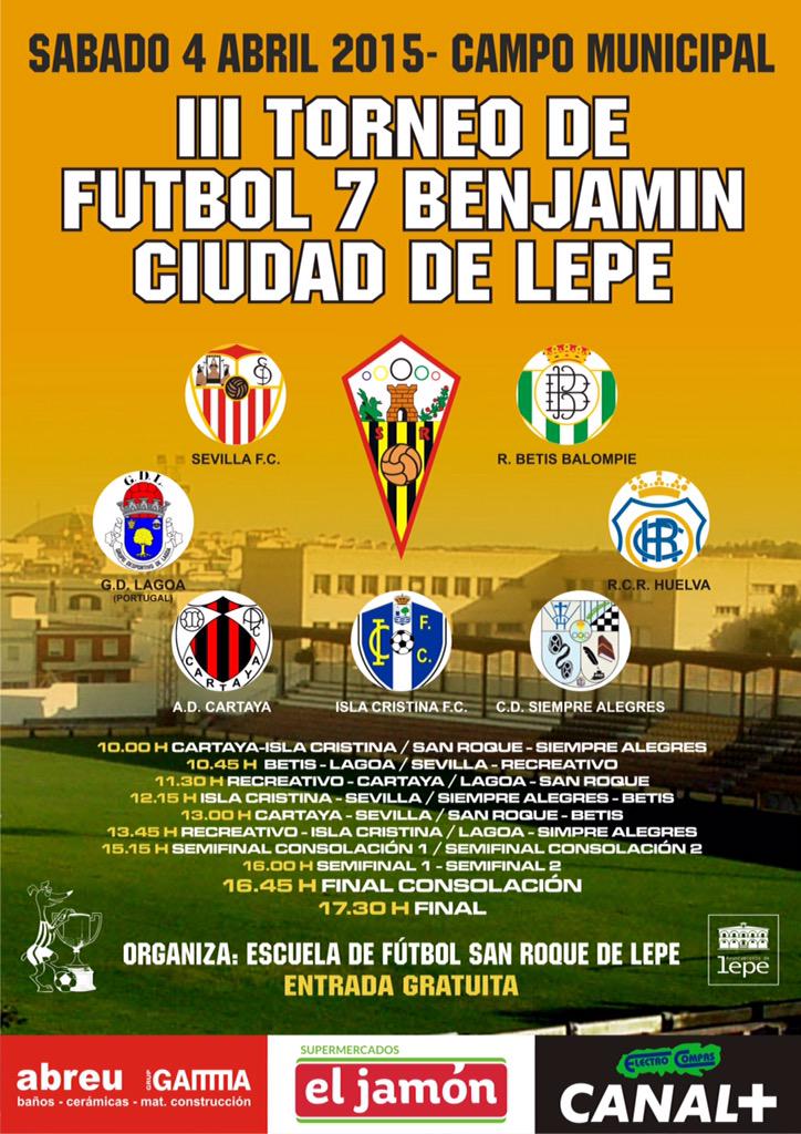 CanteraSanRoque's tweet image. A 2 días del evento que celebraremos en el Municipal de lepe, Torneo Benjamín Ciudad de Lepe.