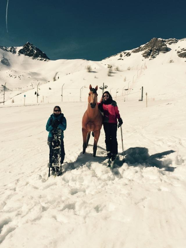 equidia's tweet photo. Même en haut des pistes, les employées d'#Equidia trouvent le moyen de faire du #cheval ! :) http://t.co/zHC95F8GLP