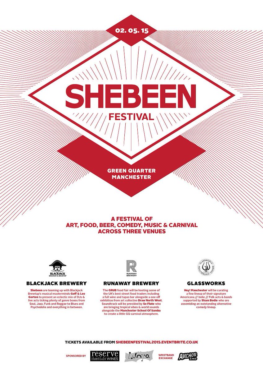 ShebeenUK's tweet image. Tickets out NOW for our 3 VENUE MUSIC/ART/COMEDY/BEER PARTY with @So_Flute &amp;amp; @heymanchester shebeenfestival2015.eventbrite.co.uk