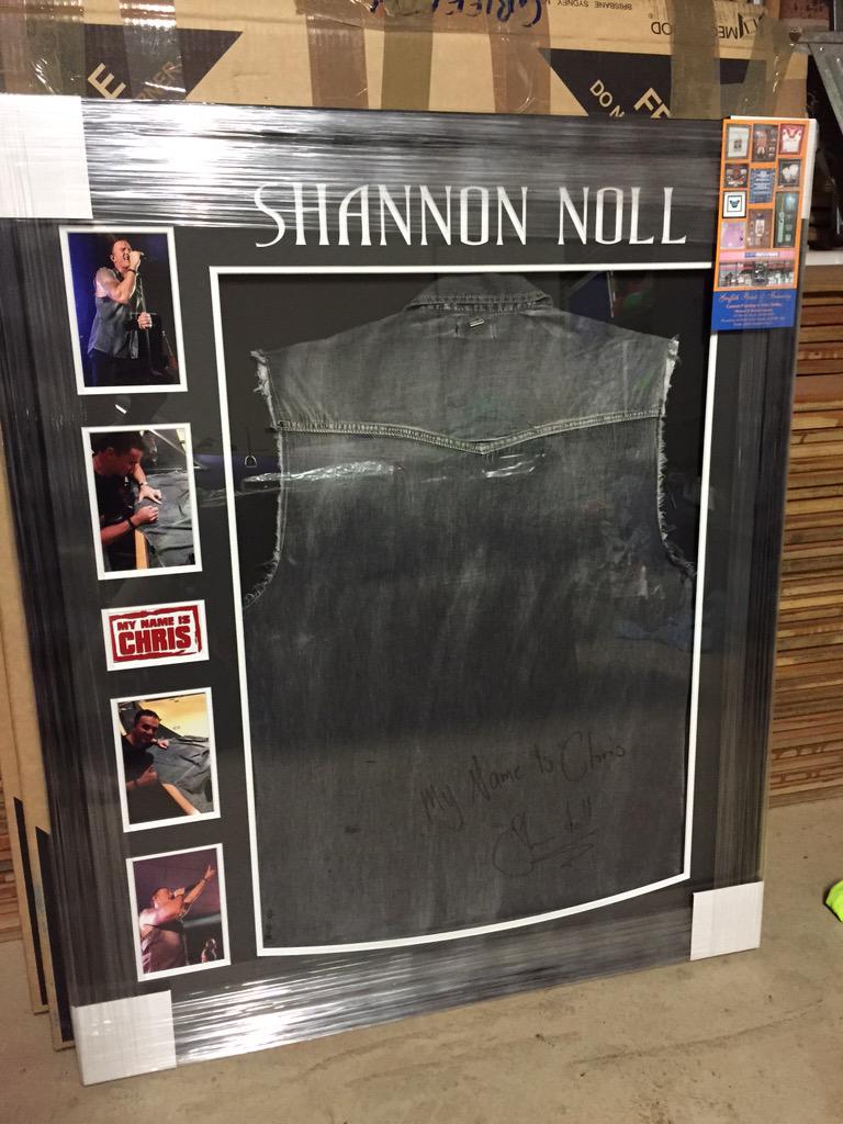 brugger_n's tweet photo. @NOLLSIE your shirt looks awesome framed - here's hoping those bids keep rising #mynameischris http://t.co/bIcB8R3azW