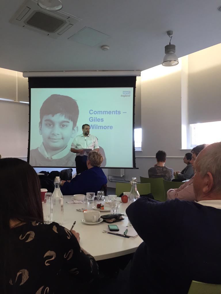 EAGammell's tweet photo. NHS England. Giles Wilmore. Strong words about need for good engagement &amp; patient involvement. #csuff http://t.co/7uPEbOVZLR