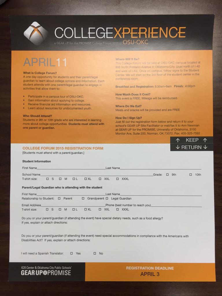 chaseEDU's tweet photo. @sehsokc 9th and 10th! Don't forget to turn in your College Experience app. by tomorrow! Front office has extras http://t.co/S9QkcAZt2F
