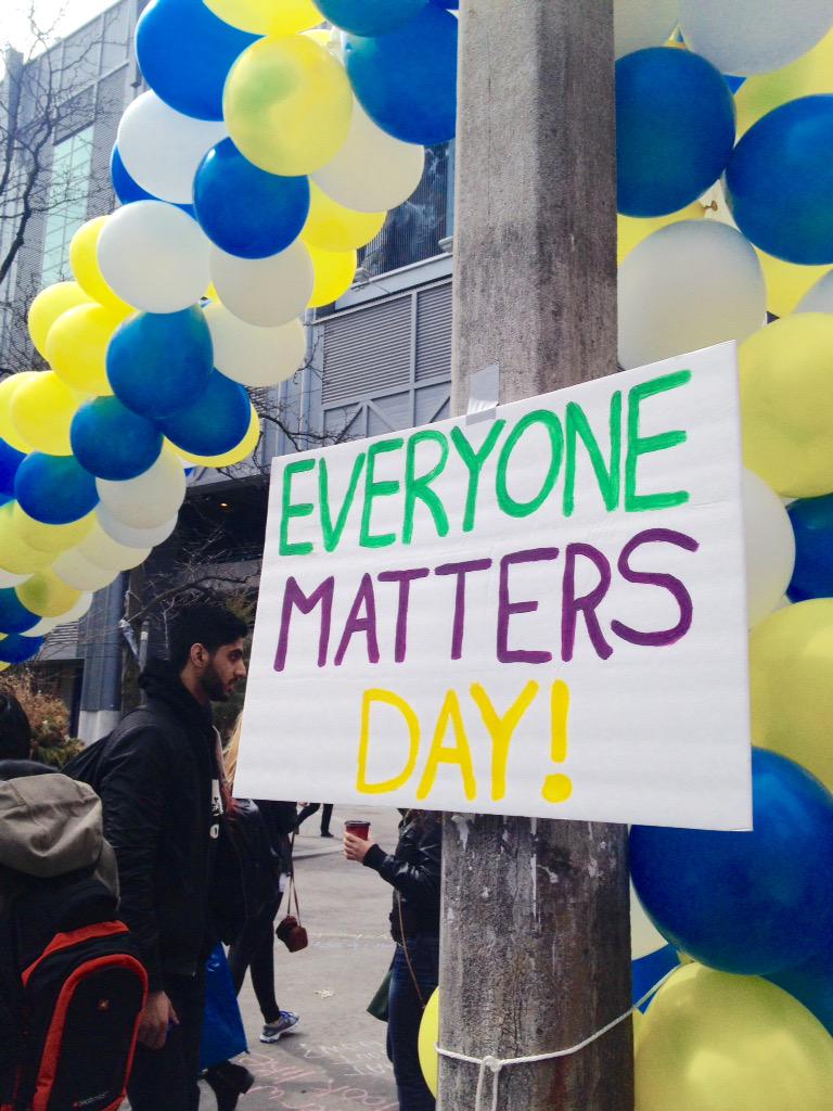 claudiaromeo22's tweet photo. Everyone matters day! #IAMRyerson @RyersonU @RUStudentLife http://t.co/n49Rg6uNsX