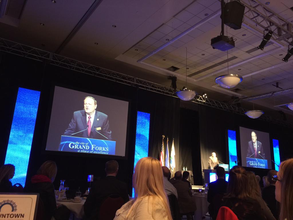 JonathanHolth's tweet photo. Great to hear Mayor Brown talk about the importance of @GoDowntownGF in the #GFSOTC this morning! http://t.co/W3fkCZTBAf