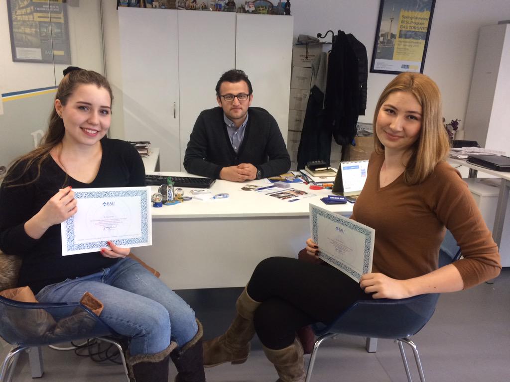 BAU'nun yurtdışı kampüslerinde eğitim almış,Ingiltere'de Master yapan  iki başarılı öğrencimiz  bizi ziyaret etti.