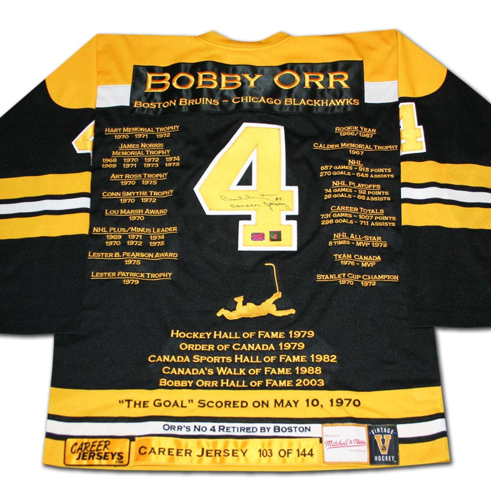 AutographAthntc's tweet photo. Day 15 of our #15DaysOfGiveaways is this #BOBBYORR CAREER #JERSEY AUTOGRAPHED - LTD ED 144 - #BOSTONBRUINS #RT #NHL http://t.co/DTkhvsin9w