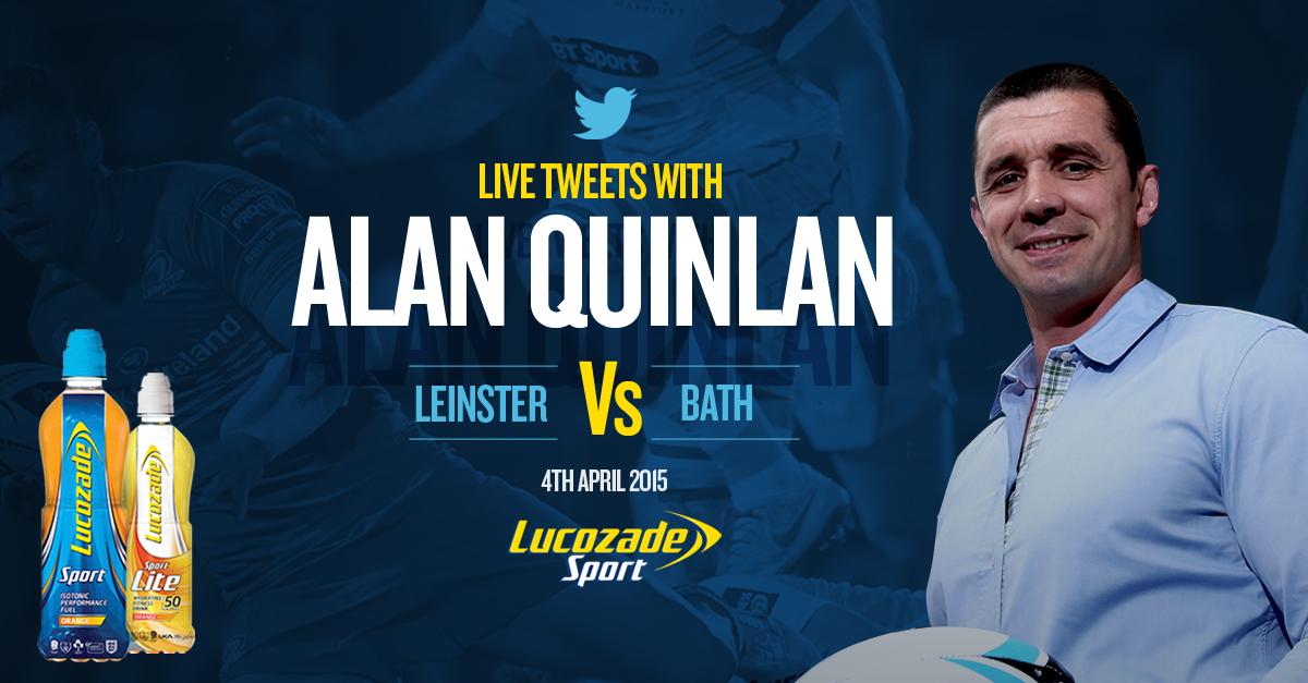 LucozadeSportIE's tweet photo. We have @AlanQuinlan1 tweeting for the #LeinvBath 1/4 final on Sat. Follow us &amp; chat to the man himself #QuinnyLive http://t.co/OOyAdgcN0u