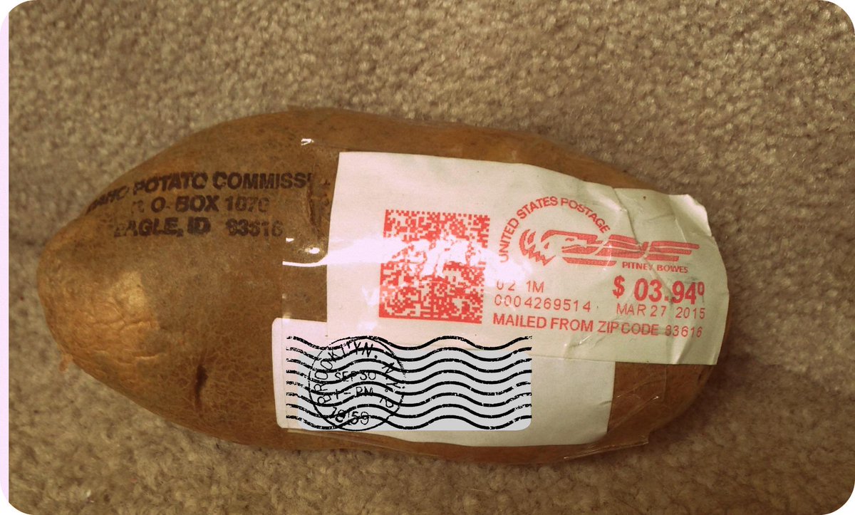 Can You Mail A Potato In Canada Idaho Potatoes On Twitter Yes In Fact You Can Mail A Potato We Tried It Mail Potato Bestkindofmail Tryit Idaho Http T Co Dp3bzy6s9v
