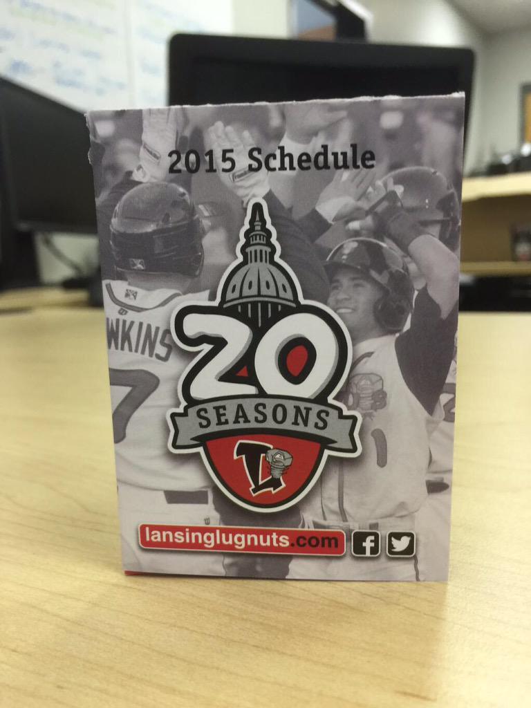 ondeckgraphics's tweet photo. The @LansingLugnuts have a new 20 season anniversary logo. @sportslogosnet http://t.co/rBNTcLsHW8