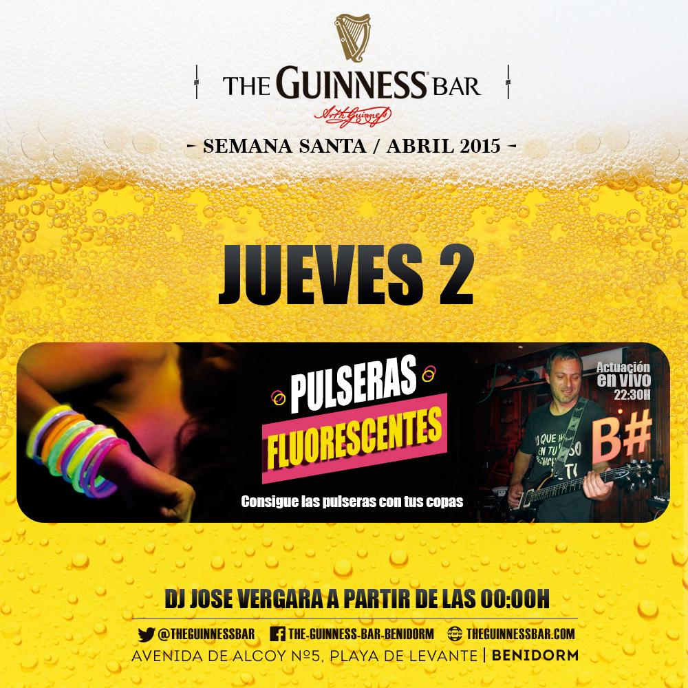 TheGuinnessBar's tweet photo. #JuevesSanto 22:30 B# ACTUANDO EN VIVO . Consigue descuentos para tus copas y llevate pulseras Fluo ! http://t.co/X6bWchvqLA