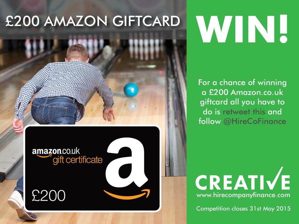 HireCoFinance's tweet photo. Would you like to win £200 worth of Amazon vouchers?? Simply RT and follow us to enter our great new #competition!! http://t.co/B9aZ57qEdC