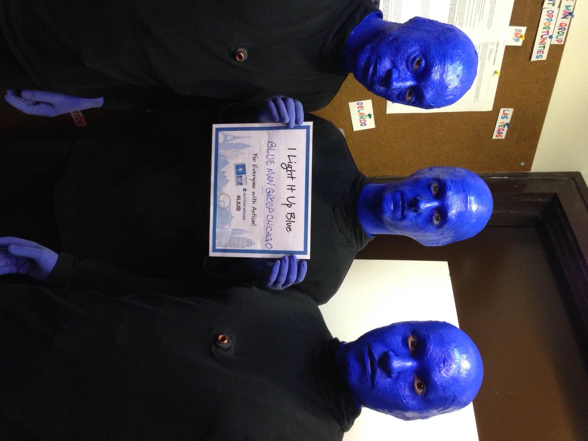Today is World Autism Awareness Day.  Show us how you are going to Light it Up Blue. #LIUB <a href="/bluemangroup/">Blue Man Group</a>