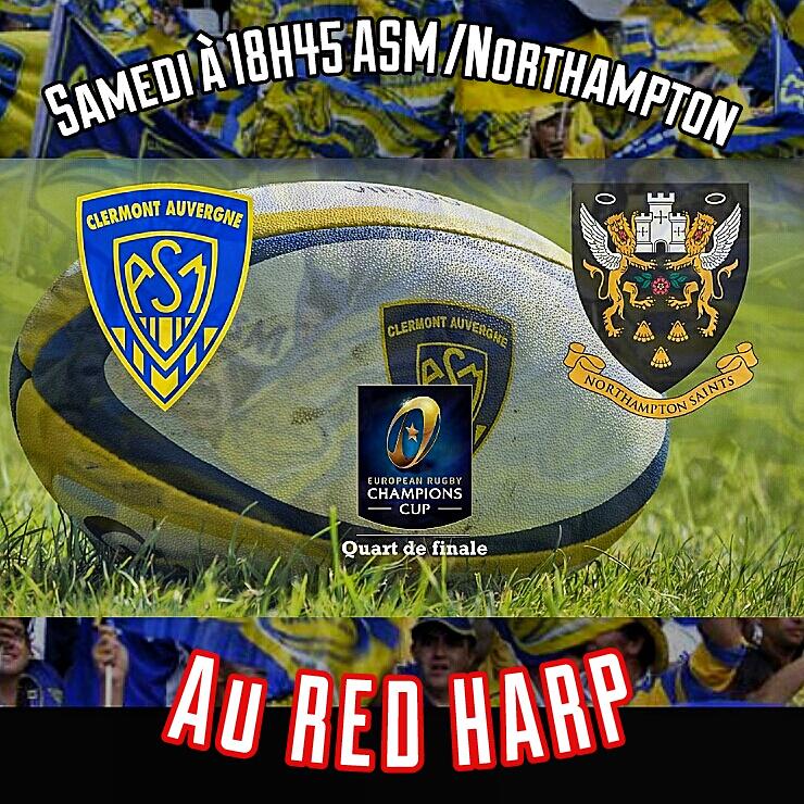 RedHarpPub's tweet photo. Rendez vous samedi 18h45 pour Asm / Northampton sur grand écran dans le Pub Vichyssois   @lionelbfaure @JulienPierre4 http://t.co/4UJucx4ibT