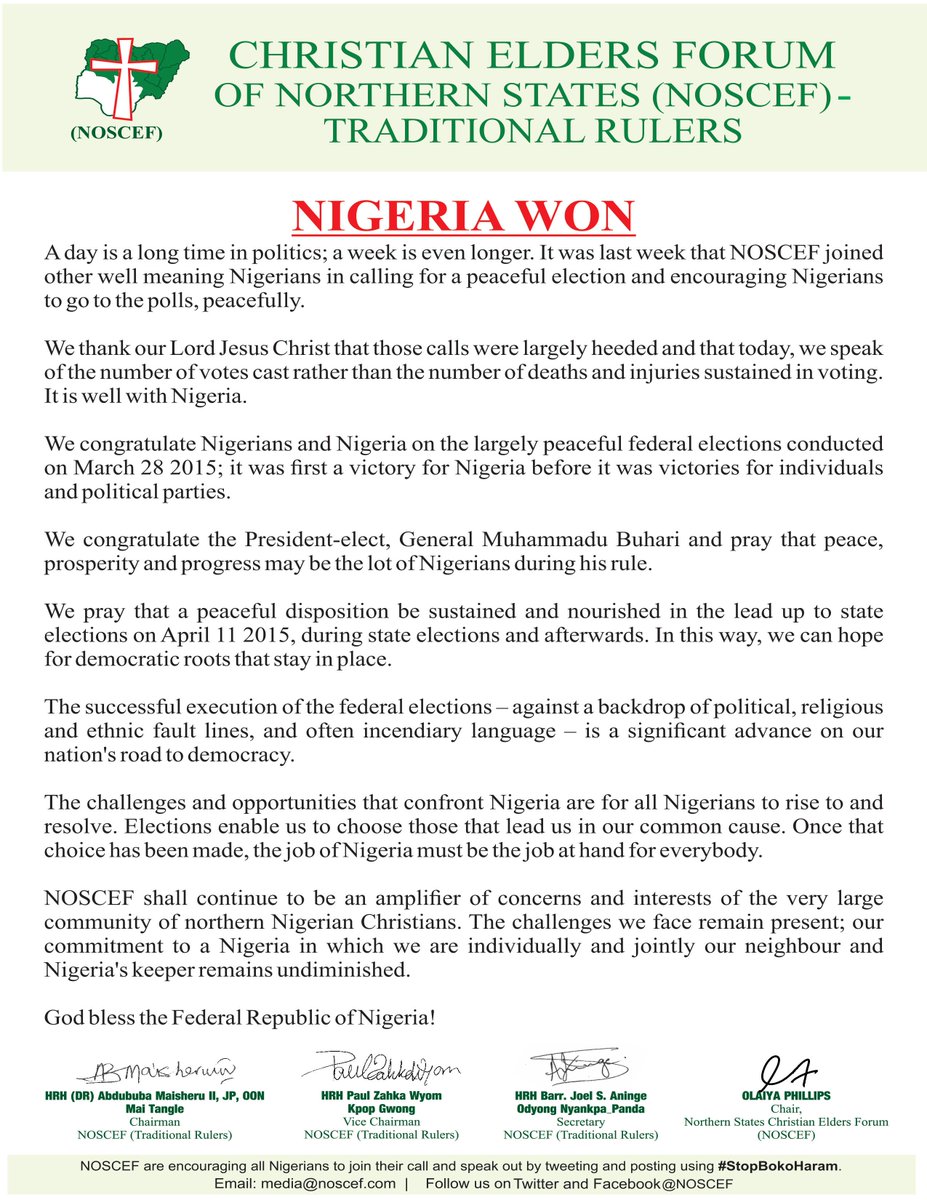 NOSCEF's tweet photo. Nigeria Won  http://t.co/iPMoBvKZsu #NigeriaDecides #Nigeria2015 #Nigeria http://t.co/bMYoEwGTMN