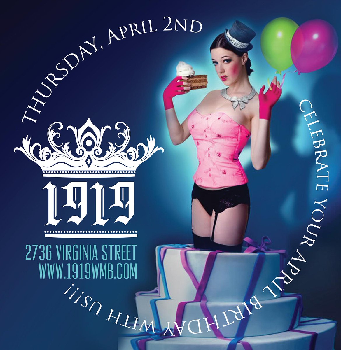 1919Houston's tweet photo. Tonight, #Houston, come celebrate your April birthday with us! #1919thursdays http://t.co/vrAewXF9fE