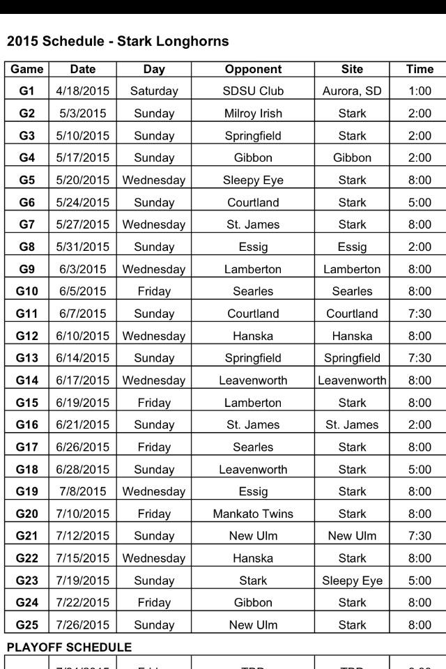 StarkNation's tweet photo. 2015 Regular Season Schedule. http://t.co/kJ3ggJUrl1