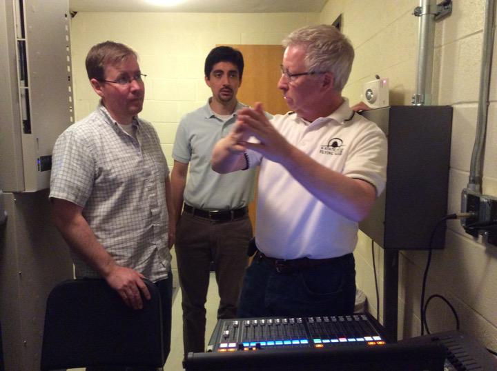 KSUCollegeofEd's tweet photo. Testing, testing 1, 2, 3! Final sound check b/4 Vale la Pena premiere in Forum Hall next Tuesday. http://t.co/itohFPHi5M