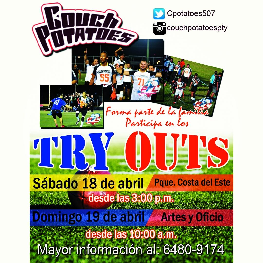 TRY OUTS COUCH POTATOES⚡
18 Abril 3:00pm Parque Costa del Este
19 Abril 10:00am Cancha del Artes y Oficios
<a href="/ptyflag/">PTY Flag</a>