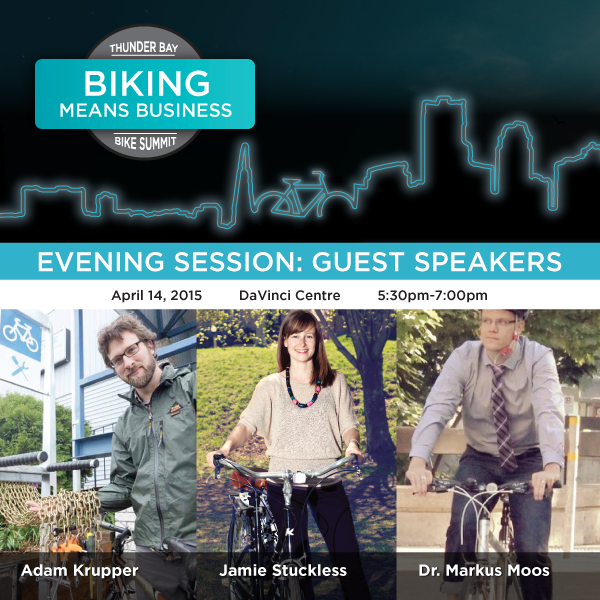 AT_ThunderBay's tweet photo. @TBayCulture Great public event: TBay Bike Summit: Biking Means Business: Free and Fun! #getcyced http://t.co/C0pw66iTux