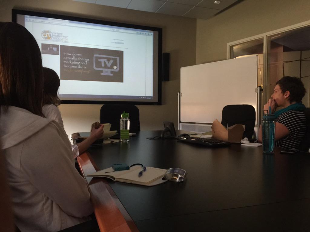 TN_Marketing's tweet photo. Having lunch and watching a replay of @Robert_Rose's session from #CMW14 http://t.co/TcKpmuPrGS