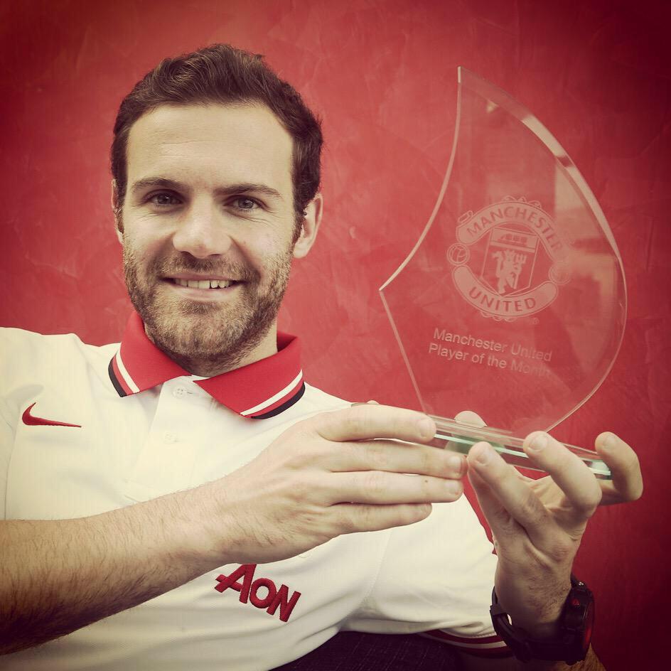 TransferTavern_'s tweet photo. Congratulations to Juan Mata who has been voted Manchester United's player of the month 

#MUFC http://t.co/vdptM97JbI