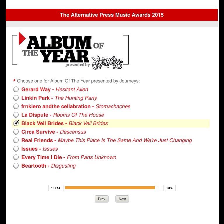 TheEnd_BVB's tweet photo. Everyone go vote for @blackveilbrides !! #VoteAPMAS #AMPA15 Lets do this #BVBarmy http://t.co/nDNL90m7Xq http://t.co/mJjgToAh3W