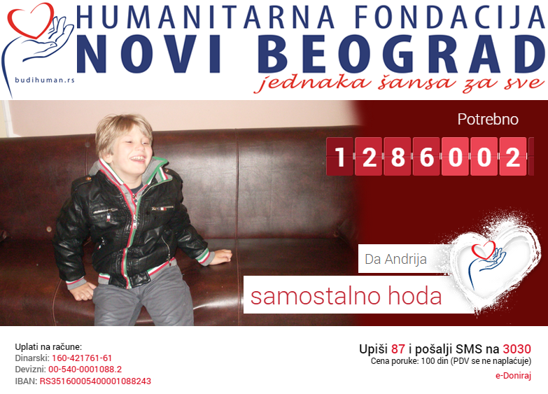 budihuman's tweet photo. Da Andrija samostalno hoda upiši 87 i pošalji SMS na 3030!
@pUnaVuna @Sladjana_I @IrinaRadovic @OAmidzic http://t.co/vRIuULY5Je